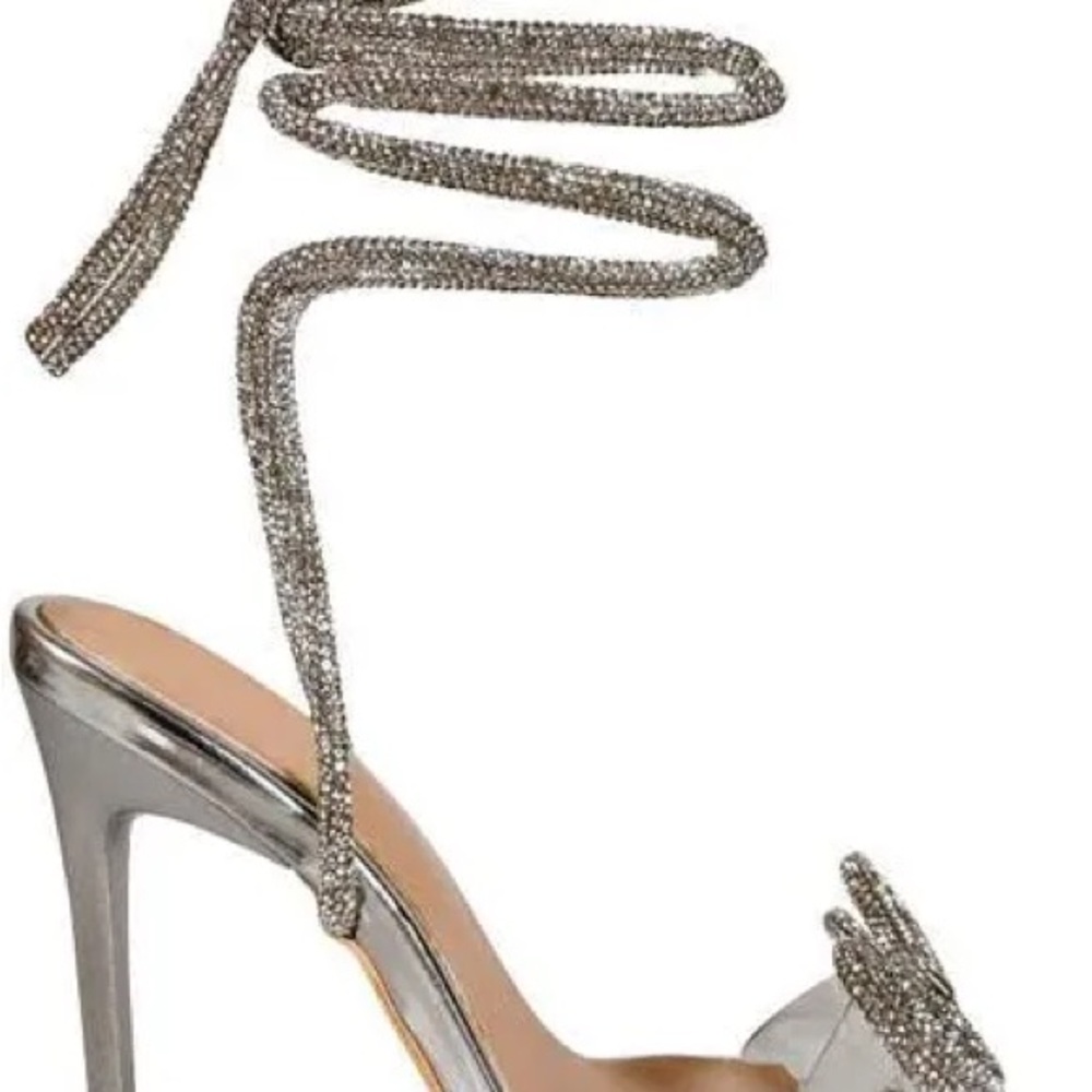 Brand new sparkly silver Azalea Wang heels!